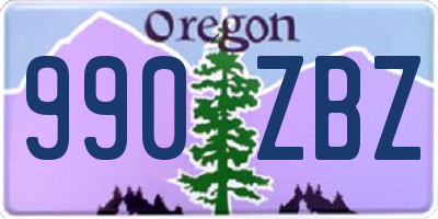 OR license plate 990ZBZ