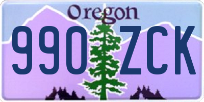 OR license plate 990ZCK