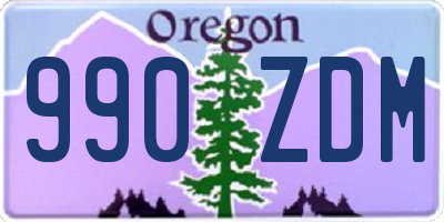 OR license plate 990ZDM