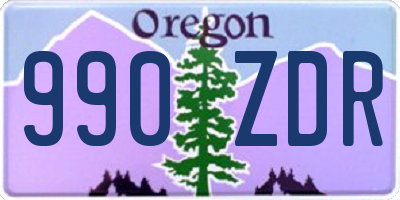 OR license plate 990ZDR