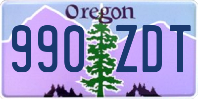 OR license plate 990ZDT