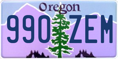 OR license plate 990ZEM