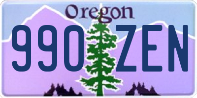 OR license plate 990ZEN