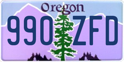 OR license plate 990ZFD