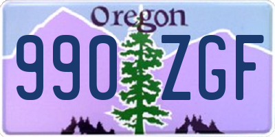 OR license plate 990ZGF