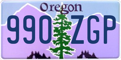 OR license plate 990ZGP
