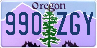 OR license plate 990ZGY