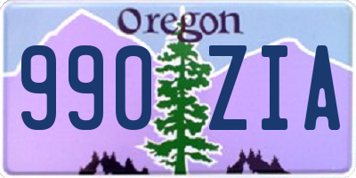 OR license plate 990ZIA