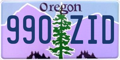 OR license plate 990ZID