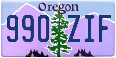 OR license plate 990ZIF