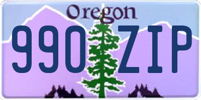 OR license plate 990ZIP