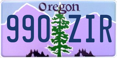 OR license plate 990ZIR