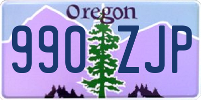 OR license plate 990ZJP