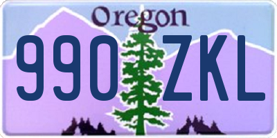 OR license plate 990ZKL