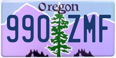 OR license plate 990ZMF