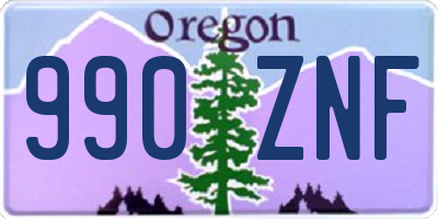 OR license plate 990ZNF
