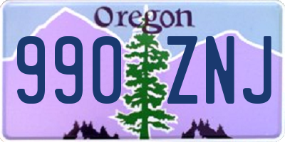 OR license plate 990ZNJ