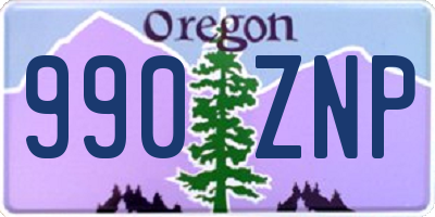 OR license plate 990ZNP