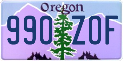 OR license plate 990ZOF