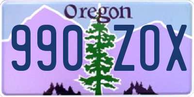 OR license plate 990ZOX