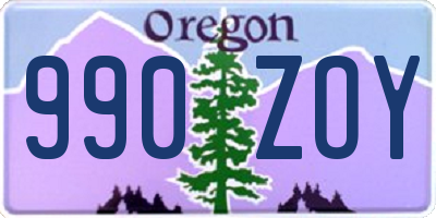 OR license plate 990ZOY