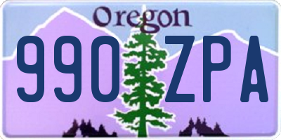 OR license plate 990ZPA