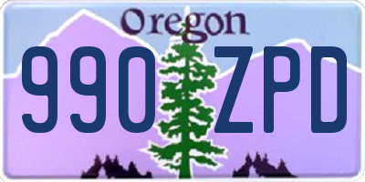 OR license plate 990ZPD