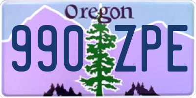 OR license plate 990ZPE