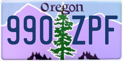 OR license plate 990ZPF