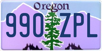 OR license plate 990ZPL