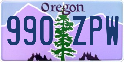 OR license plate 990ZPW