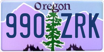 OR license plate 990ZRK