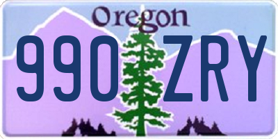 OR license plate 990ZRY