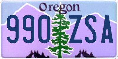 OR license plate 990ZSA