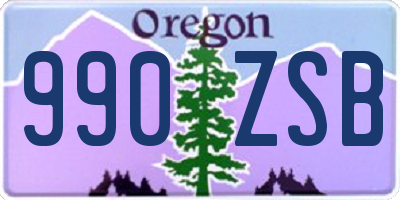 OR license plate 990ZSB