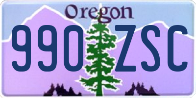 OR license plate 990ZSC