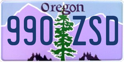 OR license plate 990ZSD