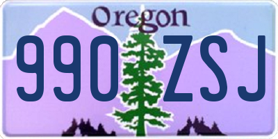 OR license plate 990ZSJ