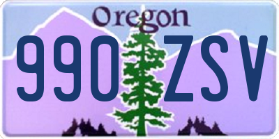 OR license plate 990ZSV