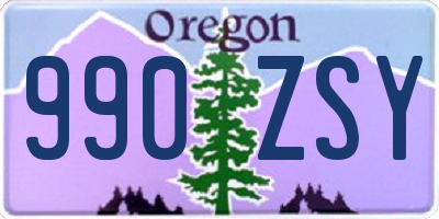 OR license plate 990ZSY