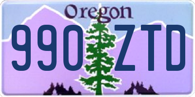 OR license plate 990ZTD