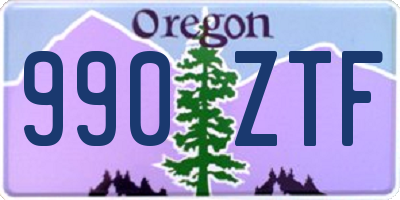 OR license plate 990ZTF