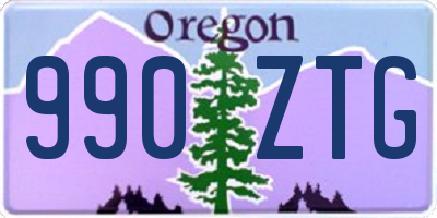 OR license plate 990ZTG