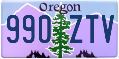 OR license plate 990ZTV