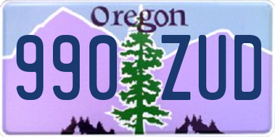 OR license plate 990ZUD