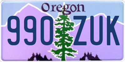 OR license plate 990ZUK