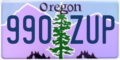 OR license plate 990ZUP
