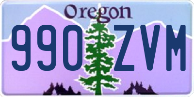 OR license plate 990ZVM