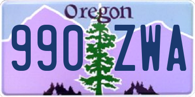 OR license plate 990ZWA