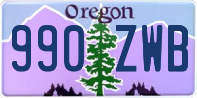 OR license plate 990ZWB
